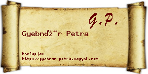 Gyebnár Petra névjegykártya
